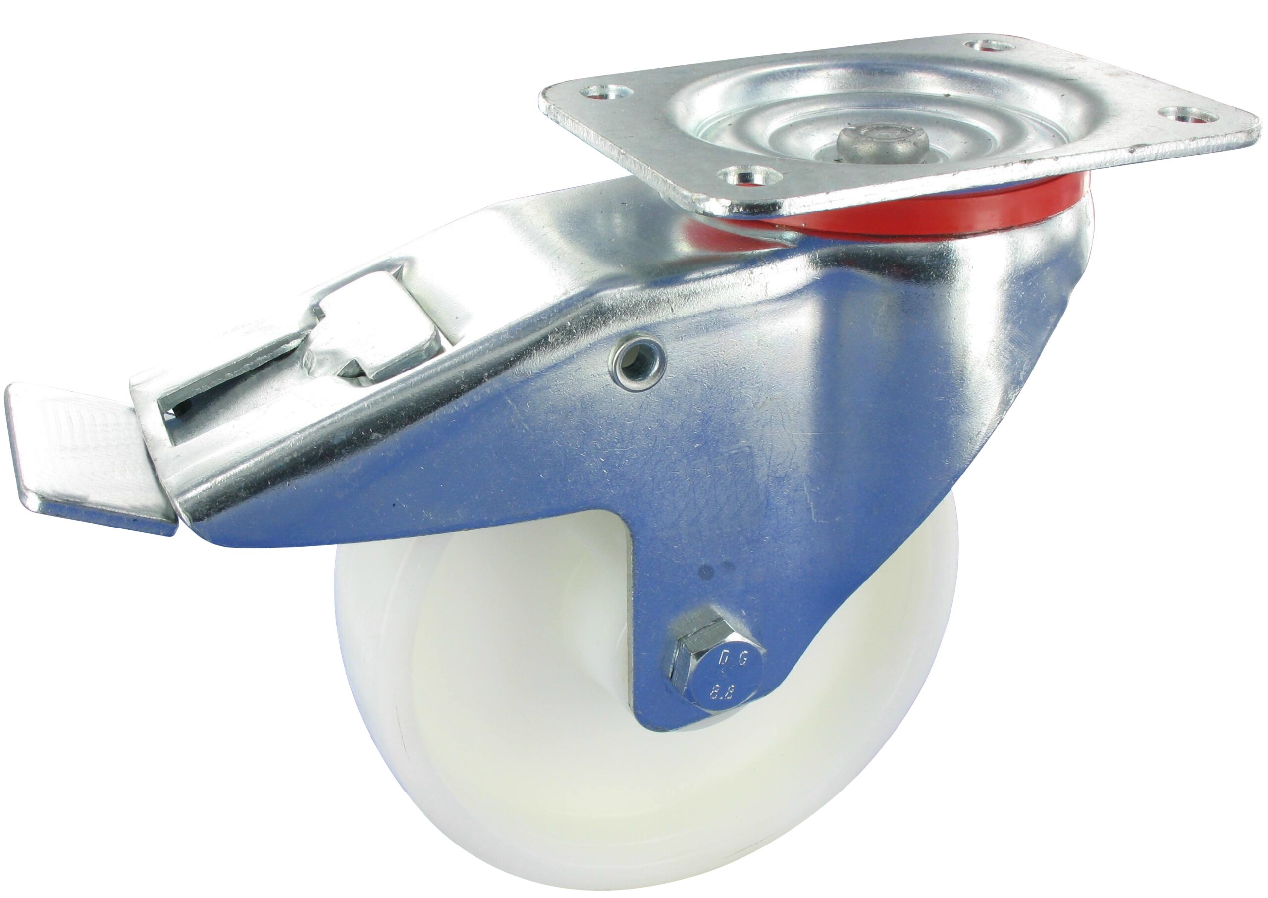 Lenkrolle mit Feststeller KRN NL Serie, Ø80x30mm, Stahl, gepresst, natur, 150 KG Tragfähigkeit, 152003