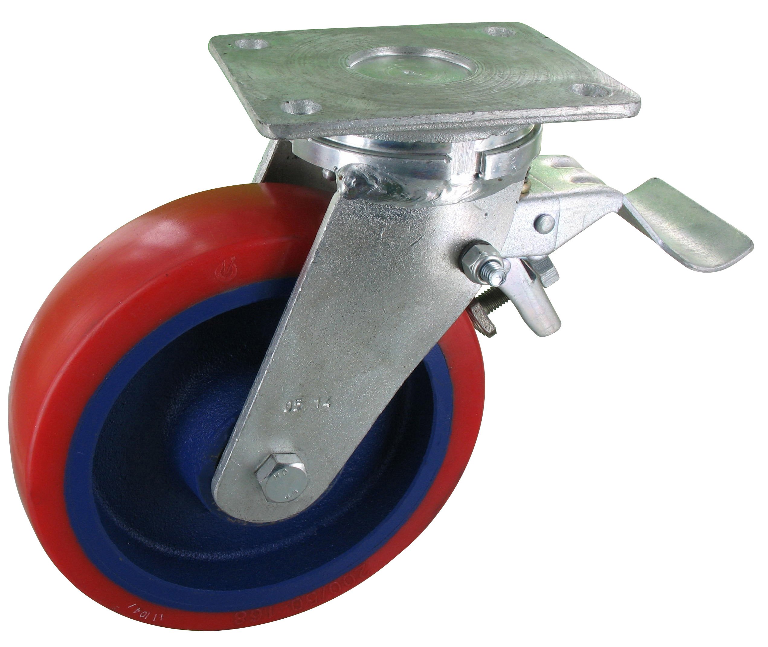 Schwerlastolle TRG LSAK Serie, Ø160x50mm, Stahl, geschweißt, rot, 580 KG Tragfähigkeit, 101283