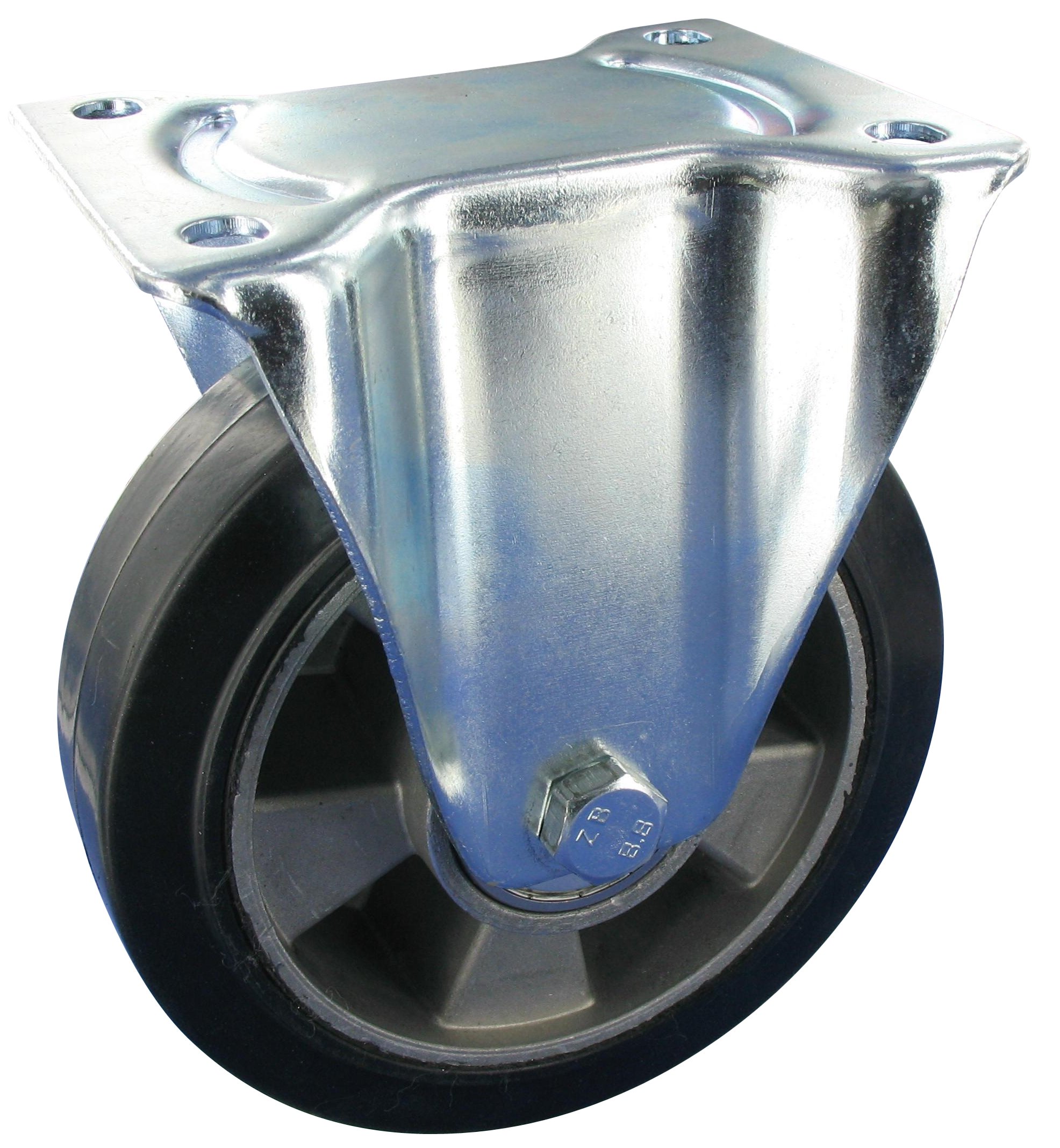 Bockrolle DRE NB Serie, Ø100x40mm, Stahl, gepresst, schwarz, 180 KG Tragfähigkeit, 143456