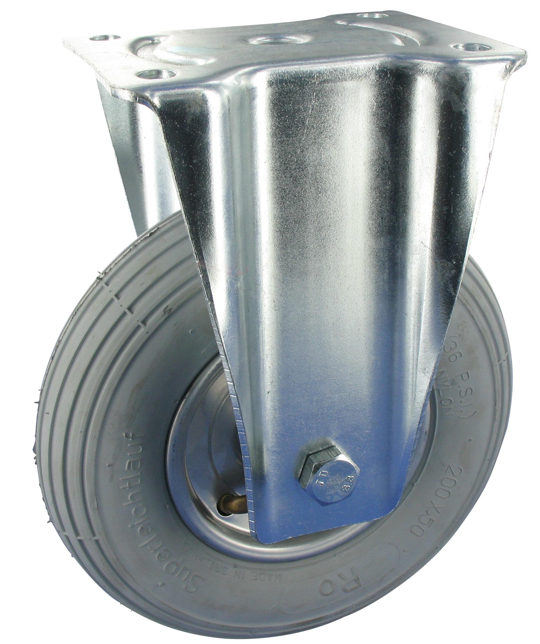 Bockrolle LWB NB Serie, Ø260x85mm, Stahl, gepresst, grau, 200 KG Tragfähigkeit, 653005