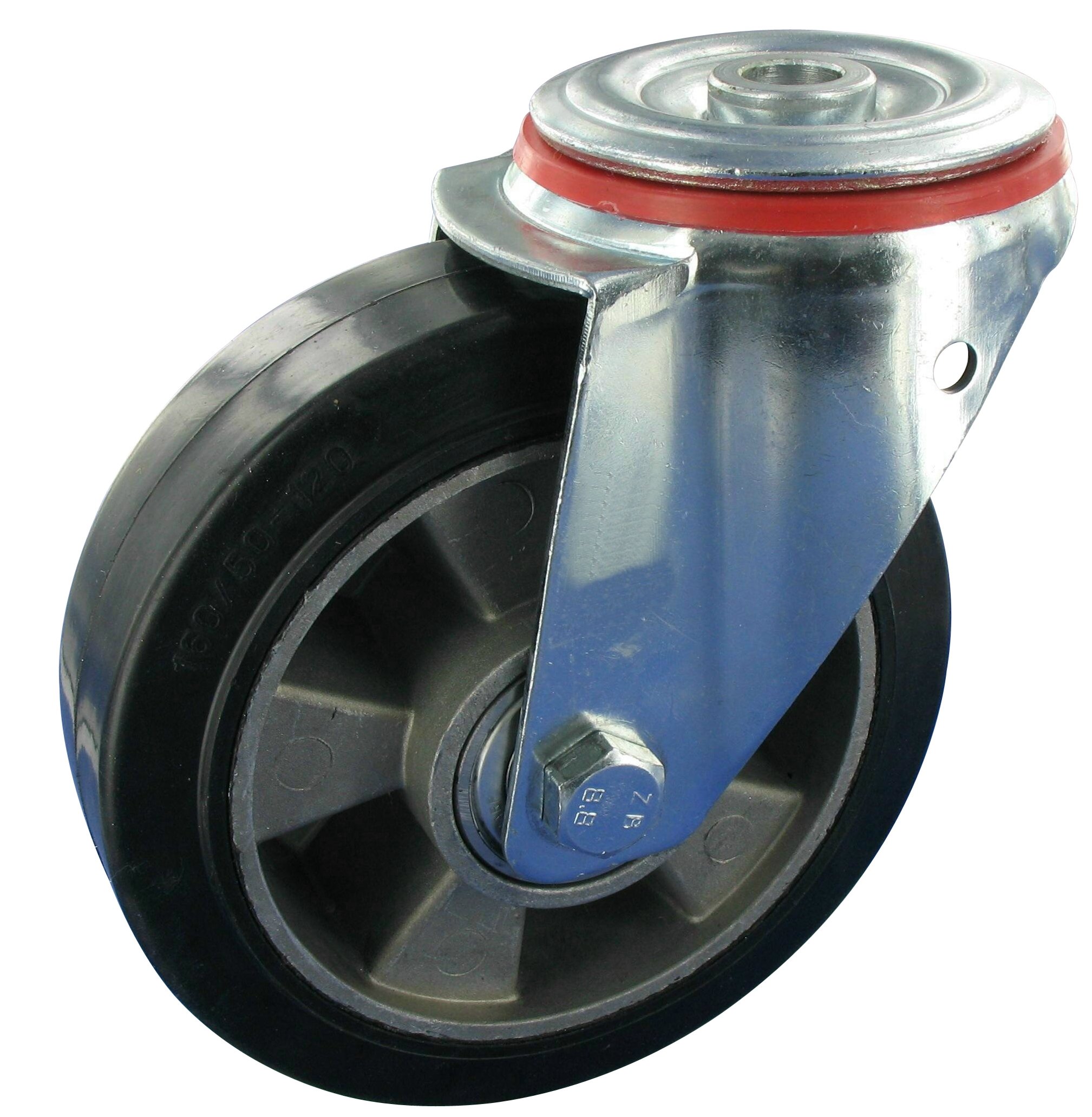 Lenkrolle ohne Feststeller DRE NR Serie, Ø160x50mm, Stahl, gepresst, schwarz, 300 KG Tragfähigkeit, 161754
