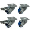 Satz 4x Mini Schwerlast Lenkrolle KRS SLAR Serie, Ø28x24mm, Stahl, gepresst, blau, 120 KG Tragfähigkeit, 900238