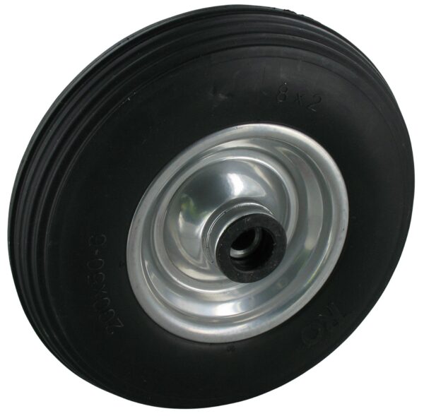 Lenkrolle ohne Feststeller PUB NL Serie, Ø200x50mm, Stahl, gepresst, schwarz, 100 KG Tragfähigkeit, 101050