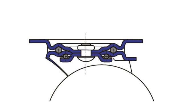 Lenkrolle mit Feststeller BRN NL Serie, Ø100x36mm, Stahl, gepresst, blau, 200 KG Tragfähigkeit, 170208