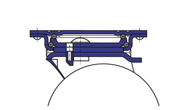 Lenkrolle mit Feststeller BRN NLV Serie, Ø160x48mm, Stahl, gepresst, blau, 300 KG Tragfähigkeit, 183396