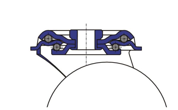 Lenkrolle mit Feststeller BRN NR Serie, Ø100x36mm, Stahl, gepresst, blau, 150 KG Tragfähigkeit, 172953