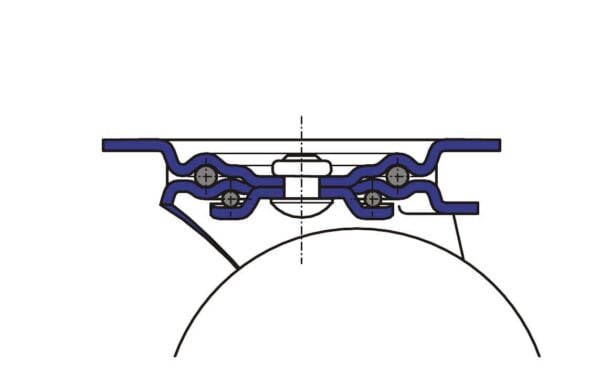 Lenkrolle mit Feststeller DRE NL Serie, Ø180x50mm, Stahl, gepresst, schwarz, 350 KG Tragfähigkeit, 155424