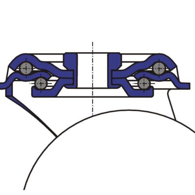 Lenkrolle mit Feststeller EPF NR Serie, Ø100x30mm, Stahl, gepresst, grau, 100 KG Tragfähigkeit, 006305