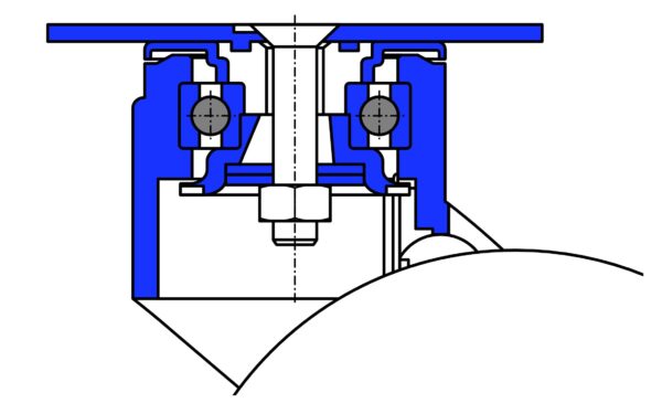 Lenkrolle mit Feststeller GEP KLA Serie, Ø100x32mm, Kunststoff, PA6, grau, 100 KG Tragfähigkeit, 400641