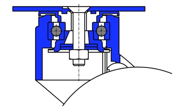 Lenkrolle mit Feststeller GEP KLA Serie, Ø125x32mm, Kunststoff, PA6, grau, 100 KG Tragfähigkeit, 400706