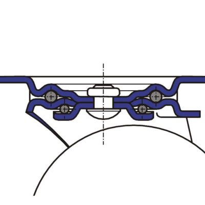 Lenkrolle mit Feststeller KRN NL Serie, Ø125x40mm, Stahl, gepresst, natur, 200 KG Tragfähigkeit, 146198