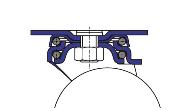 Edelstahlrolle KSV NLGI Serie, Ø125x50mm, Edelstahl, gepresst, natur, 1300 KG Tragfähigkeit, 006355