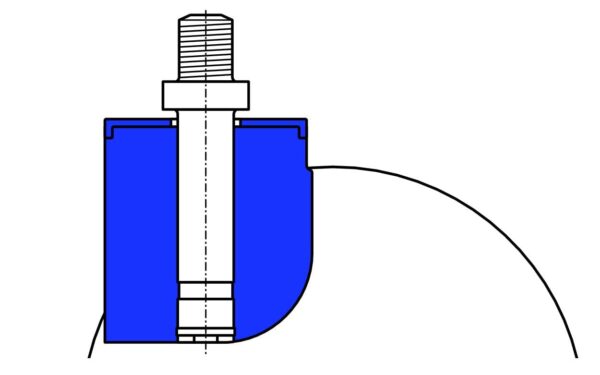 Möbelrolle MEP DRG Serie, Ø2x 35X13mm, Kunststoff, PA6, grau, 70 KG Tragfähigkeit, 810112