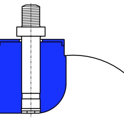Stuhlrolle Möbelrolle Rad Polypropylen Ø2x 50x10 mit Gleitlager & Zapfen Bauhöhe 56mm