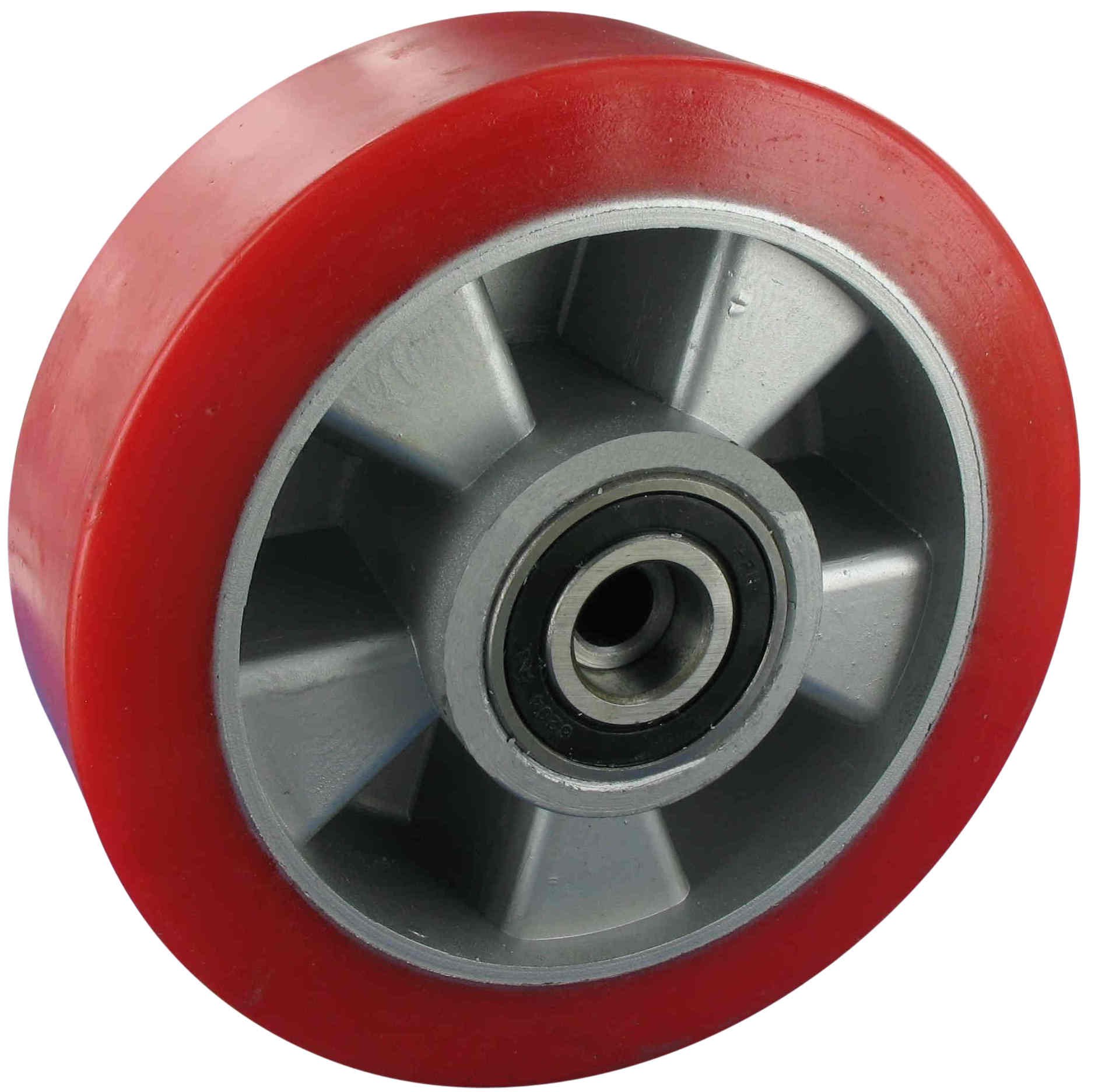 Rad mit Kugellager Serie TRE Ø125x50mm, rot, 400 KG Tragfähigkeit, 162892