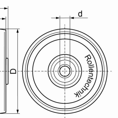 Rad mit Gleitlager Serie KRN Ø125x38mm, natur, 300 KG Tragfähigkeit, 100657