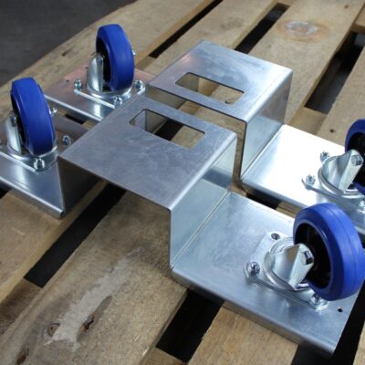 Rollenhalter für Palettenmöbel / Europaletten BRN NL Serie, Ø100x36mm, Stahl, gepresst, blau, 540 KG Tragfähigkeit, 007042