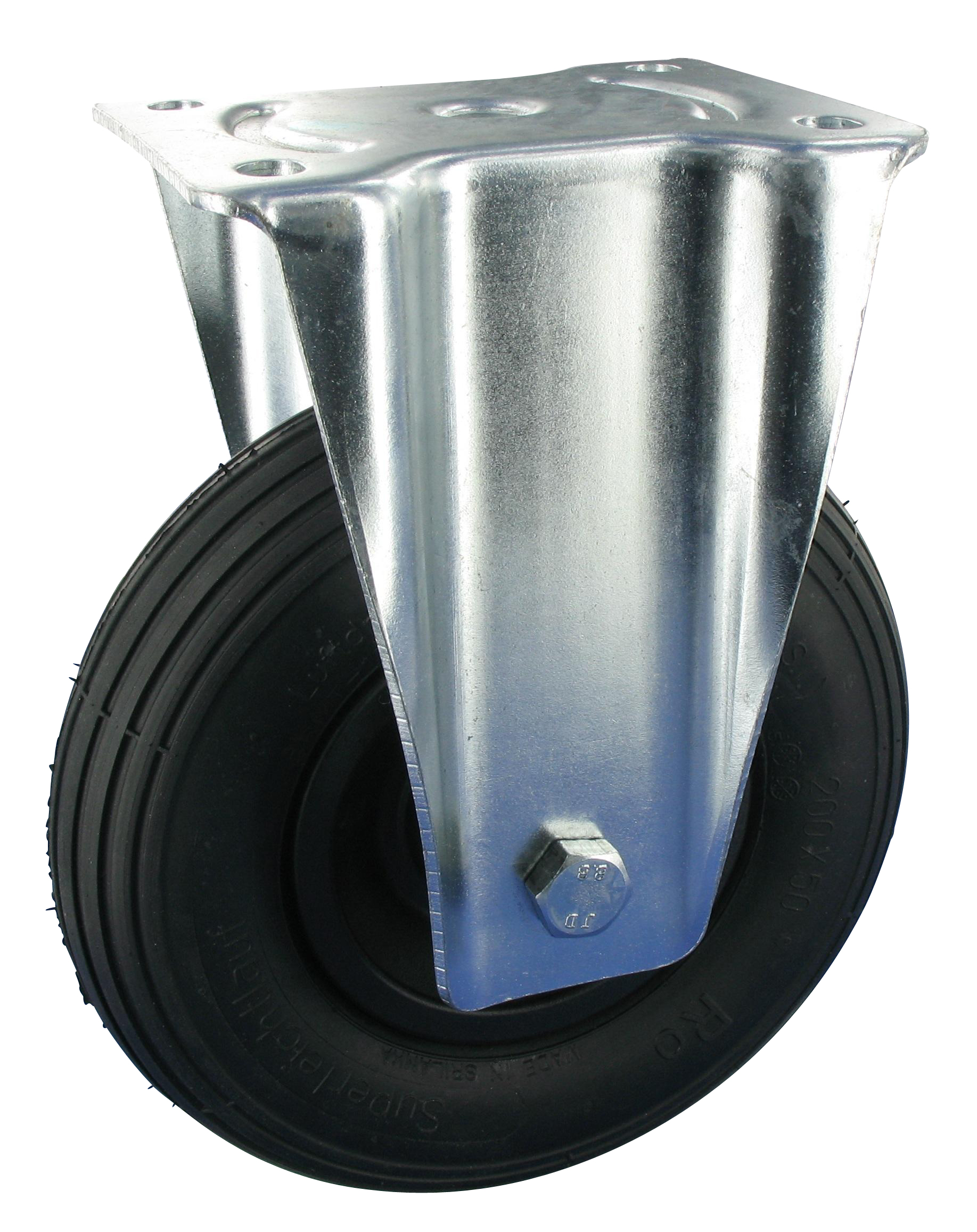 Bockrolle LGK NB Serie, Ø200x50mm, Stahl, gepresst, schwarz, 75 KG Tragfähigkeit, 652201