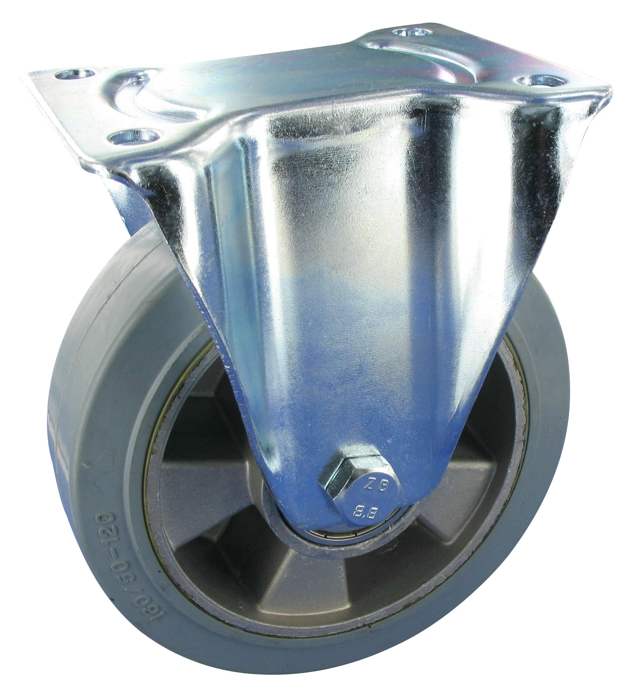 Bockrolle WRE NB Serie, Ø100x40mm, Stahl, gepresst, grau, 180 KG Tragfähigkeit, 176141