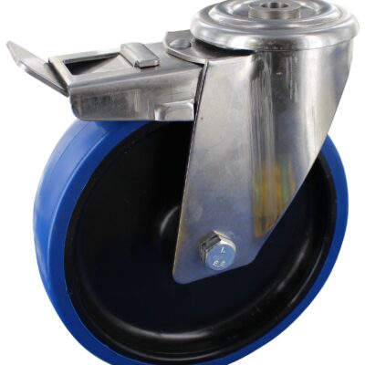 Edelstahlrolle PKB NRI Serie, Ø100x30mm, Edelstahl, gepresst, blau, 150 KG Tragfähigkeit, 198521