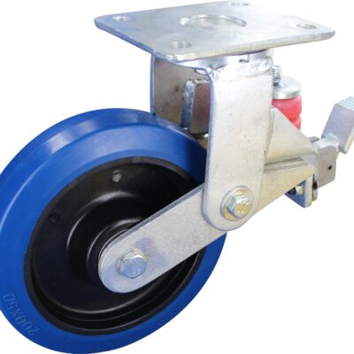 Gefederte Schwerlastrolle BRN NLKF Serie, Ø200x48mm, Stahl, geschweißt, blau, 400 KG Tragfähigkeit, 105651