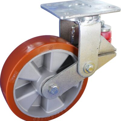 Gefederte Schwerlastrolle PRE NLKF Serie, Ø200x50mm, Stahl, geschweißt, braun, 600 KG Tragfähigkeit, 105669