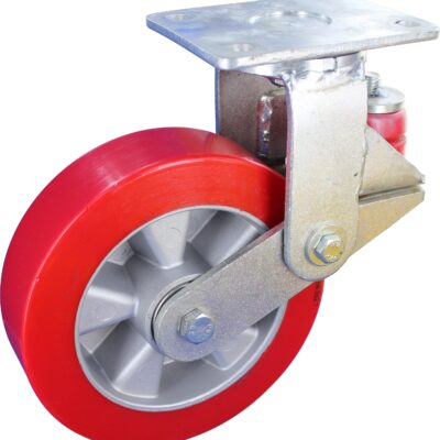 Gefederte Schwerlastrolle TRE NLKF Serie, Ø125x50mm, Stahl, geschweißt, rot, 400 KG Tragfähigkeit, 102919