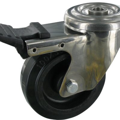Hitzebeständige Rolle HGK NR Serie, Ø100x35mm, Stahl, gepresst, schwarz, 110 KG Tragfähigkeit, 881052