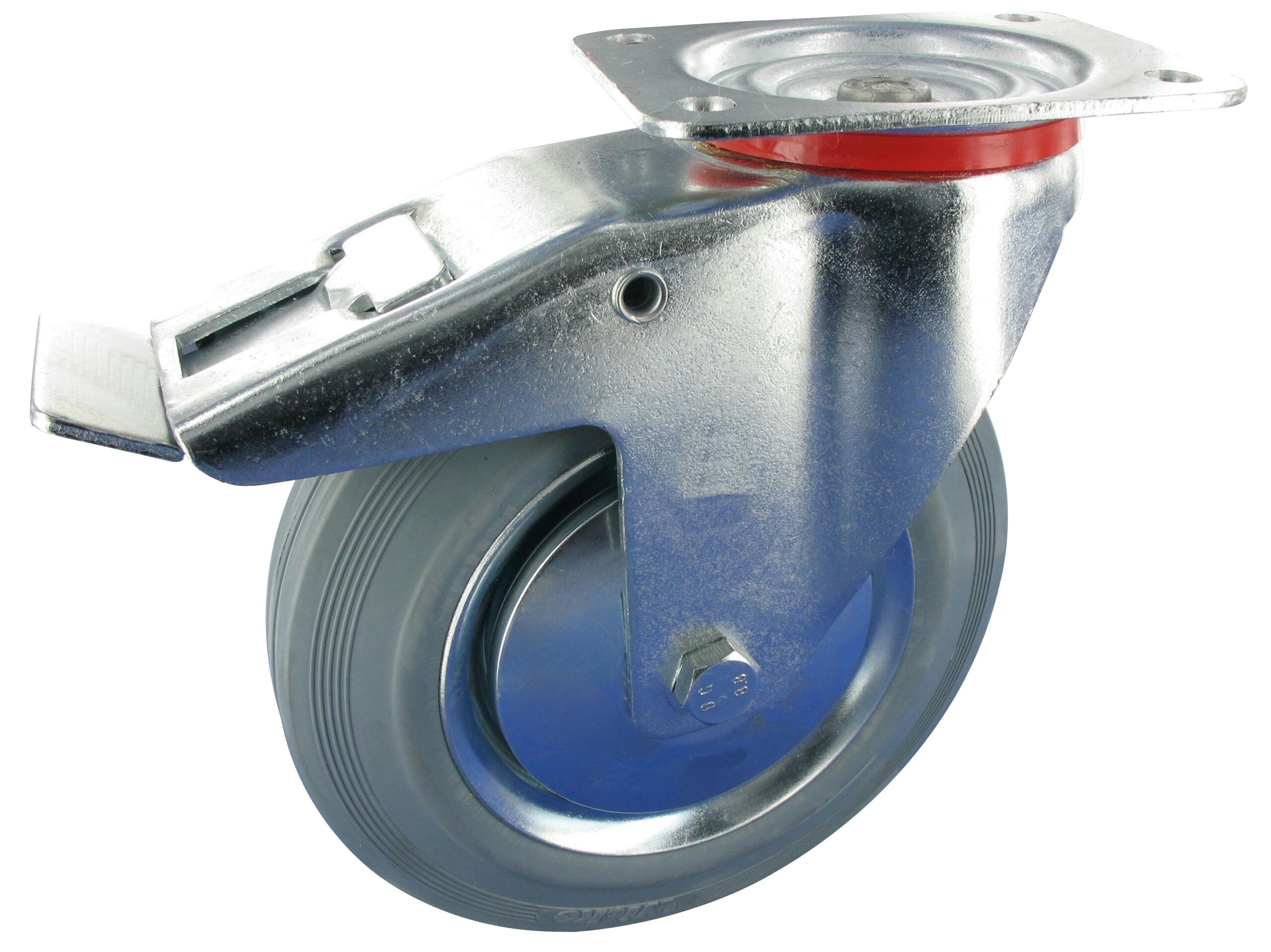 Lenkrolle mit Feststeller WRB NL Serie, Ø140x38mm, Stahl, gepresst, grau, 115 KG Tragfähigkeit, 100589
