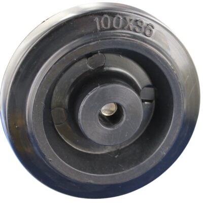 Hitzebeständige Rolle HGK NR Serie, Ø100x35mm, Stahl, gepresst, schwarz, 110 KG Tragfähigkeit, 881052