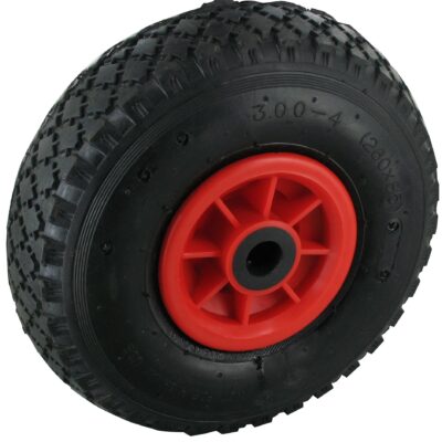 Satz 2x Lenkrolle & 2x Bockrolle Luftrad LGK NL Serie, Ø260x85mm, Stahl, gepresst, schwarz, 450 KG Tragfähigkeit, 651208S3