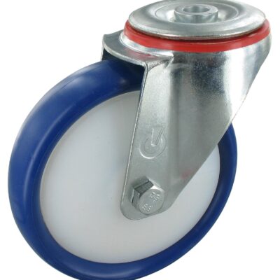 Lenkrolle ohne Feststeller PKF NR Serie, Ø160x40mm, Stahl, gepresst, blau, 250 KG Tragfähigkeit, 006323