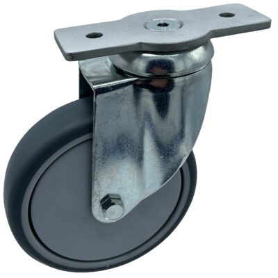 Lenkrolle ohne Feststeller EEP NLA Serie, Ø125x32mm, Stahl, gepresst, grau, 120 KG Tragfähigkeit, 401452