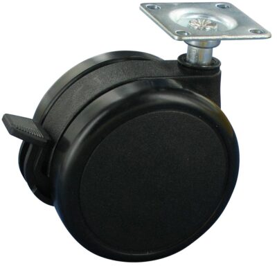 Möbelrolle MKN DRP Serie, Ø2x 75x13mm, Kunststoff, PA6, schwarz, 50 KG Tragfähigkeit, 810210