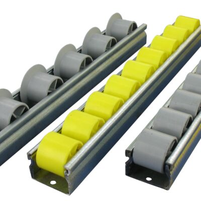 Röllchenleiste: KRN Serie Spurkranz Rollenleiste Ø28/40x25, Tragfähigkeit 8 KG, Grau