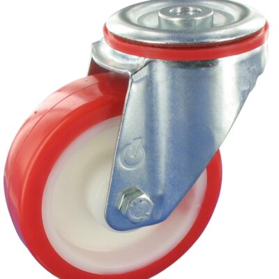 Schwerlastolle PKR NR Serie, Ø200x50mm, Stahl, gepresst, rot, 350 KG Tragfähigkeit, 101198