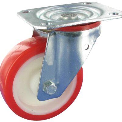 Schwerlastolle PKR NL Serie, Ø100x33mm, Stahl, gepresst, rot, 250 KG Tragfähigkeit, 101208