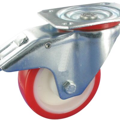 Schwerlastolle PKR NL Serie, Ø125x35mm, Stahl, gepresst, rot, 200 KG Tragfähigkeit, 101217